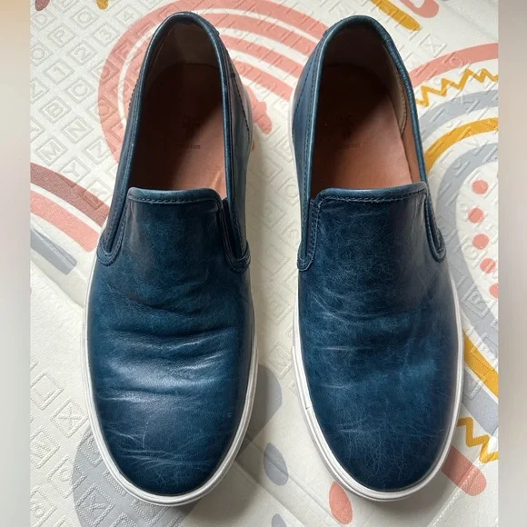 Frye blue leather slip on size 10.5 Amazon.com | Frye Faith Loafer Women main image 4